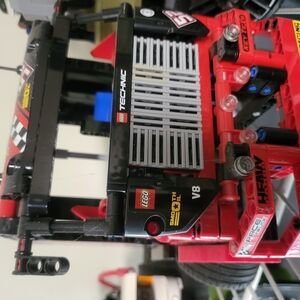 LEGO Technic Red and Black V8 Model